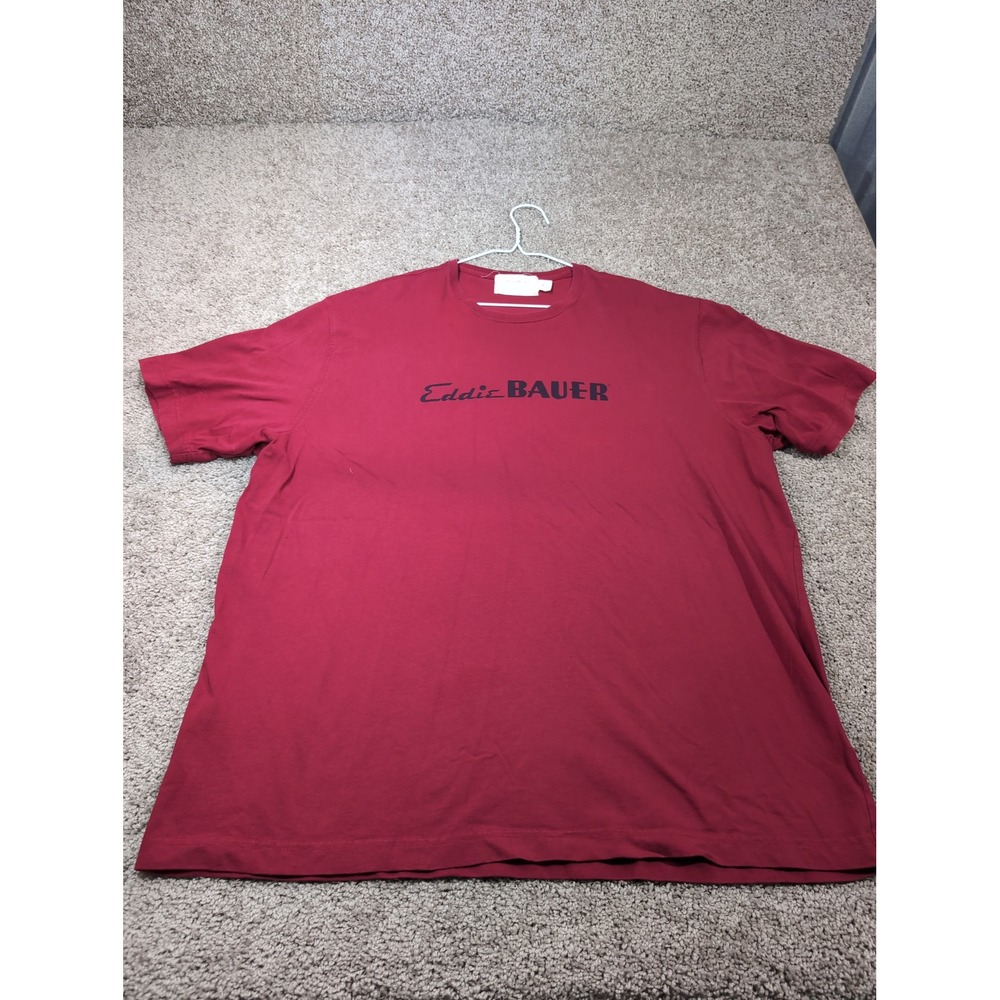 Eddie Bauer Mens XL Red‎ Short Sleeve Graphic Logo T-Shirt Cotton EB1920-WA